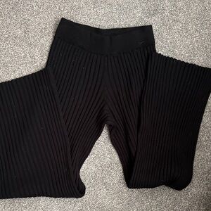 Milano Black Ribbed Flare Pants